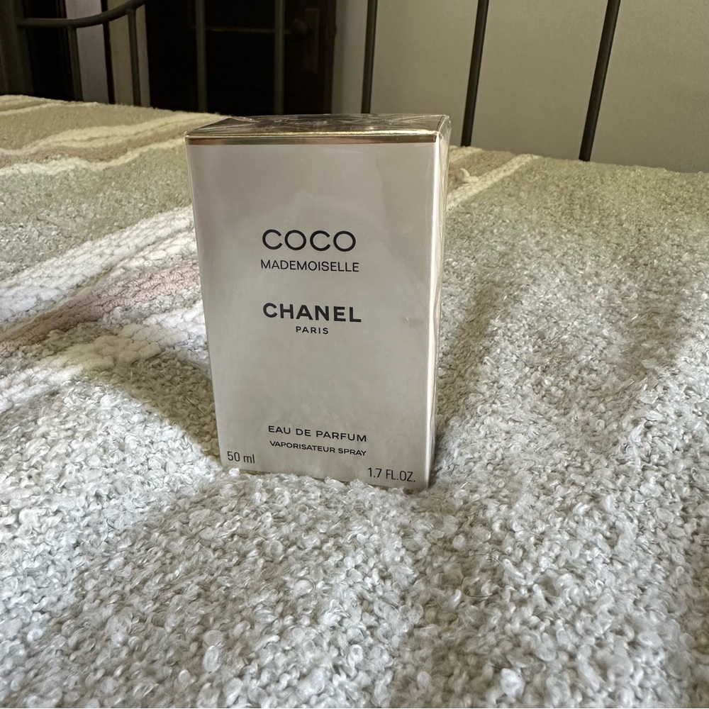 CHANEL Coco Mademoiselle Perfume Box with Gold Accents